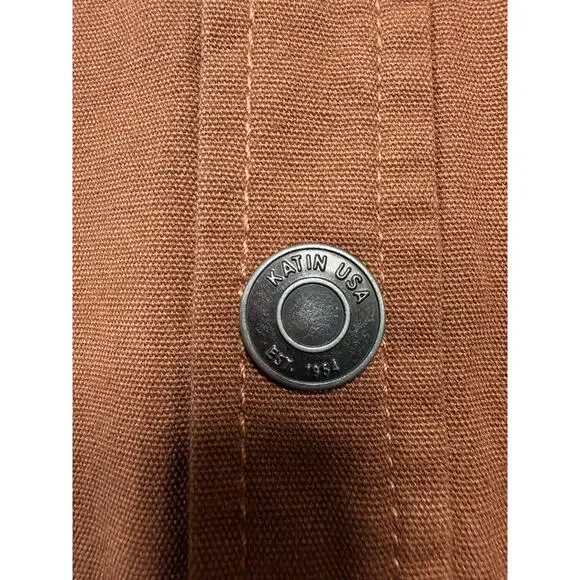 KATIN Canvas Utility Shirt Jacket Rustic Orange SZ XL